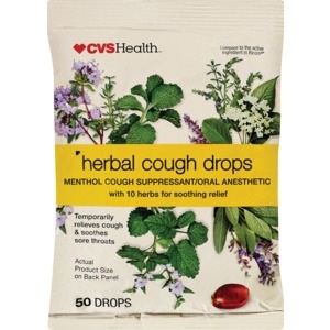 slide 1 of 1, CVS Health Natural Cough Drops, 50 ct