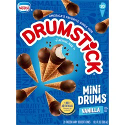 Drumstick Mini Drums Vanilla Sundae Cones, 20 Count