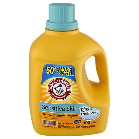 slide 1 of 1, Arm & Hammer Liquid Detergent Plush Fresh For Sensitive Skin Jug, 150 fl oz