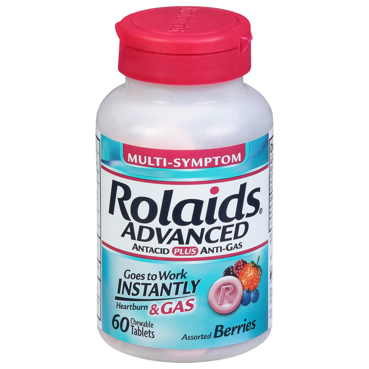 slide 1 of 1, Rolaids Advanced Antacid Berry, 60 ct