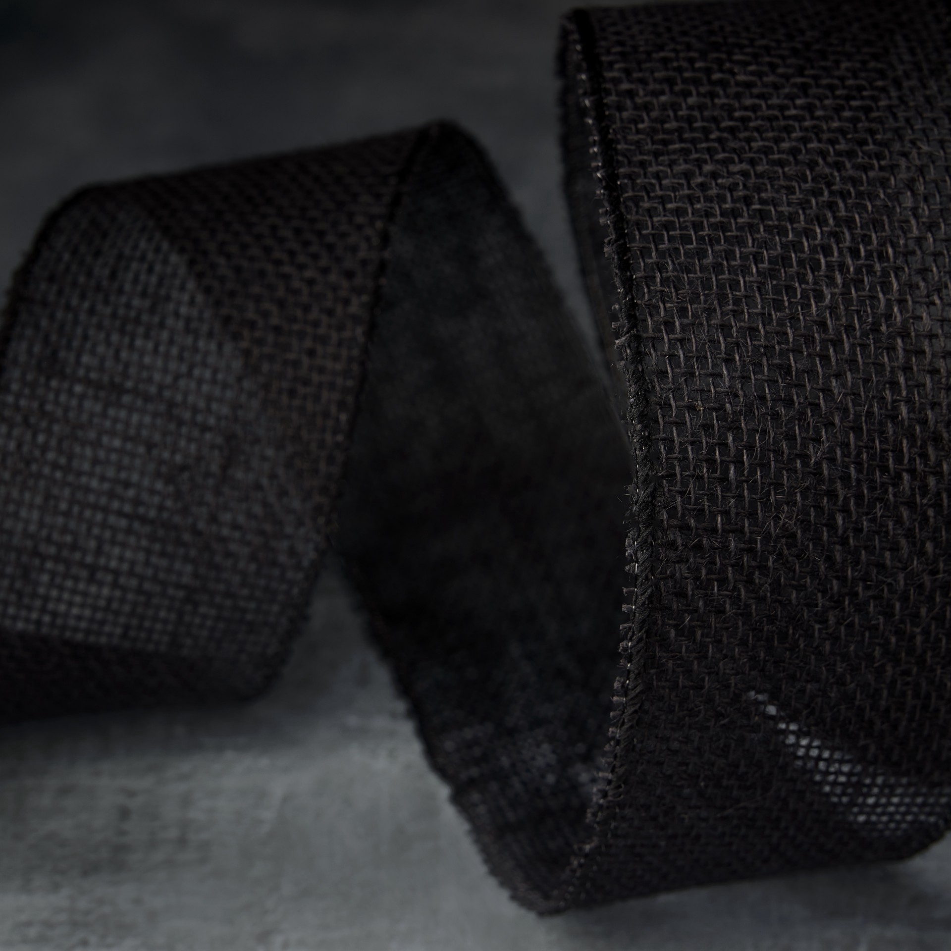 slide 2 of 4, 2.5" X 25ft. Black Wired Faux Burlap Ribbon By Celebrate It, 2.5 in x 25 ft