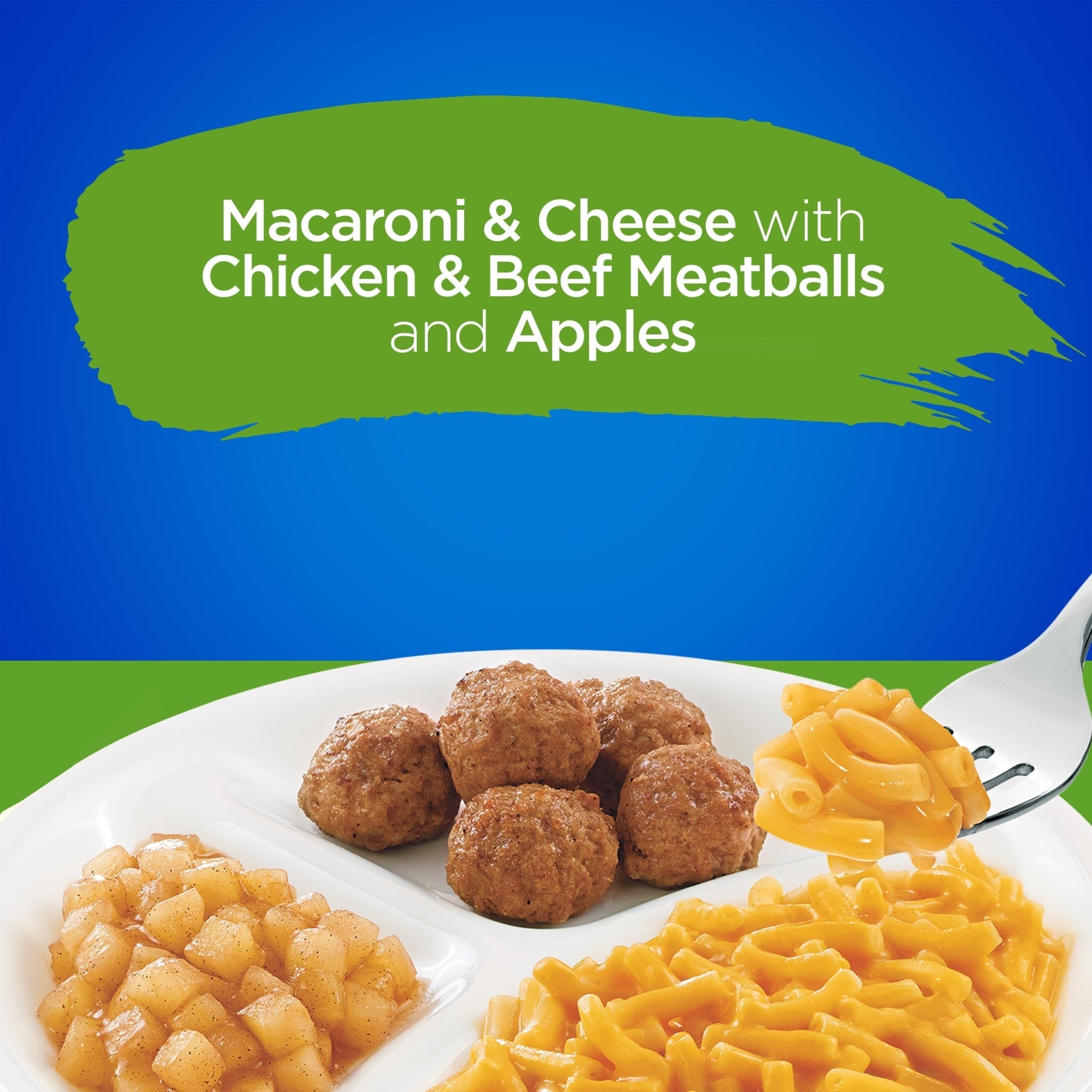 slide 2 of 9, Kraft Macaroni and Cheese Dinner with Chicken & Beef Meatballs and Apples, 8.5 oz