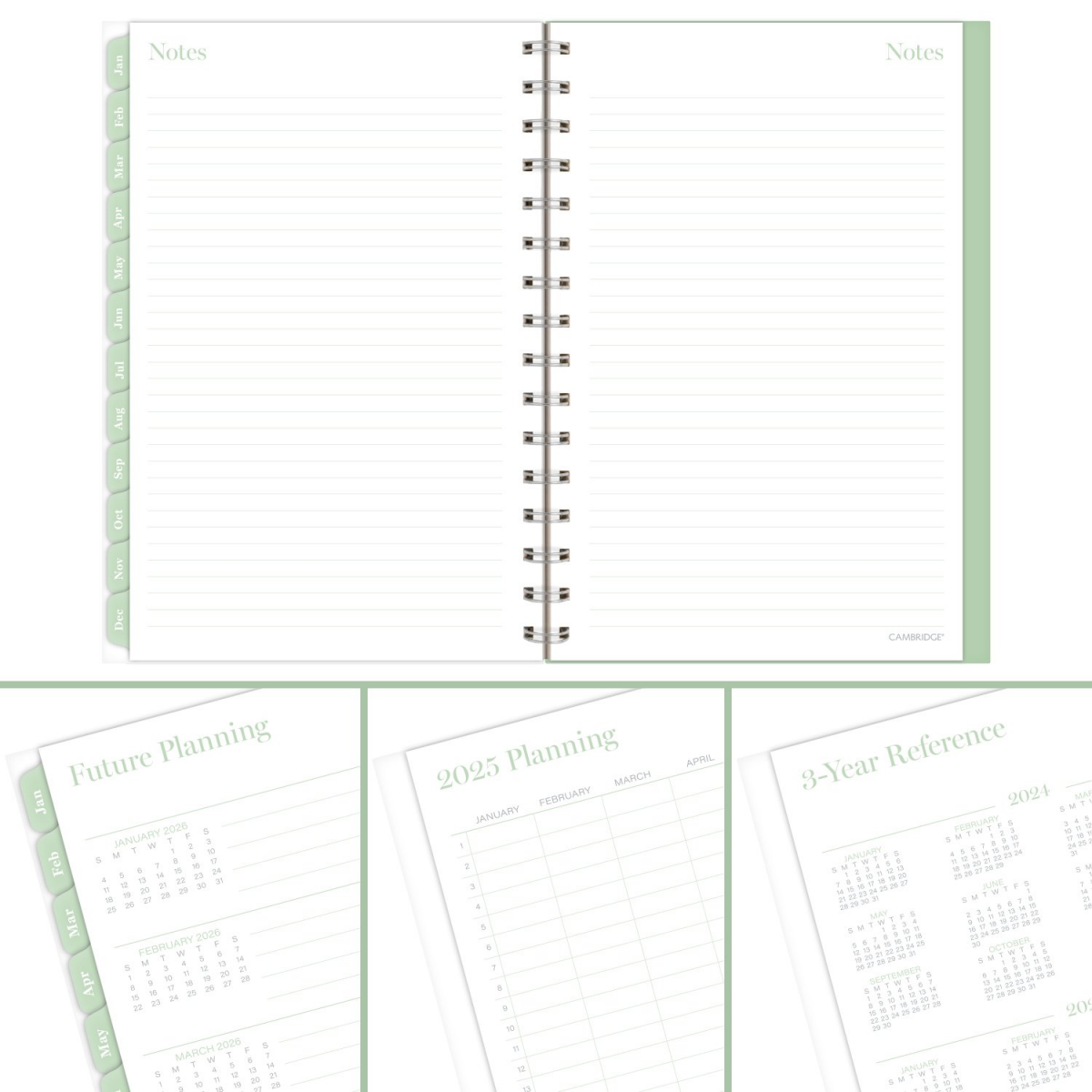 slide 5 of 5, Cambridge Ombre 2025 Weekly Monthly Planner, Small, 5 1/2" x 8 1/2", 1 ct