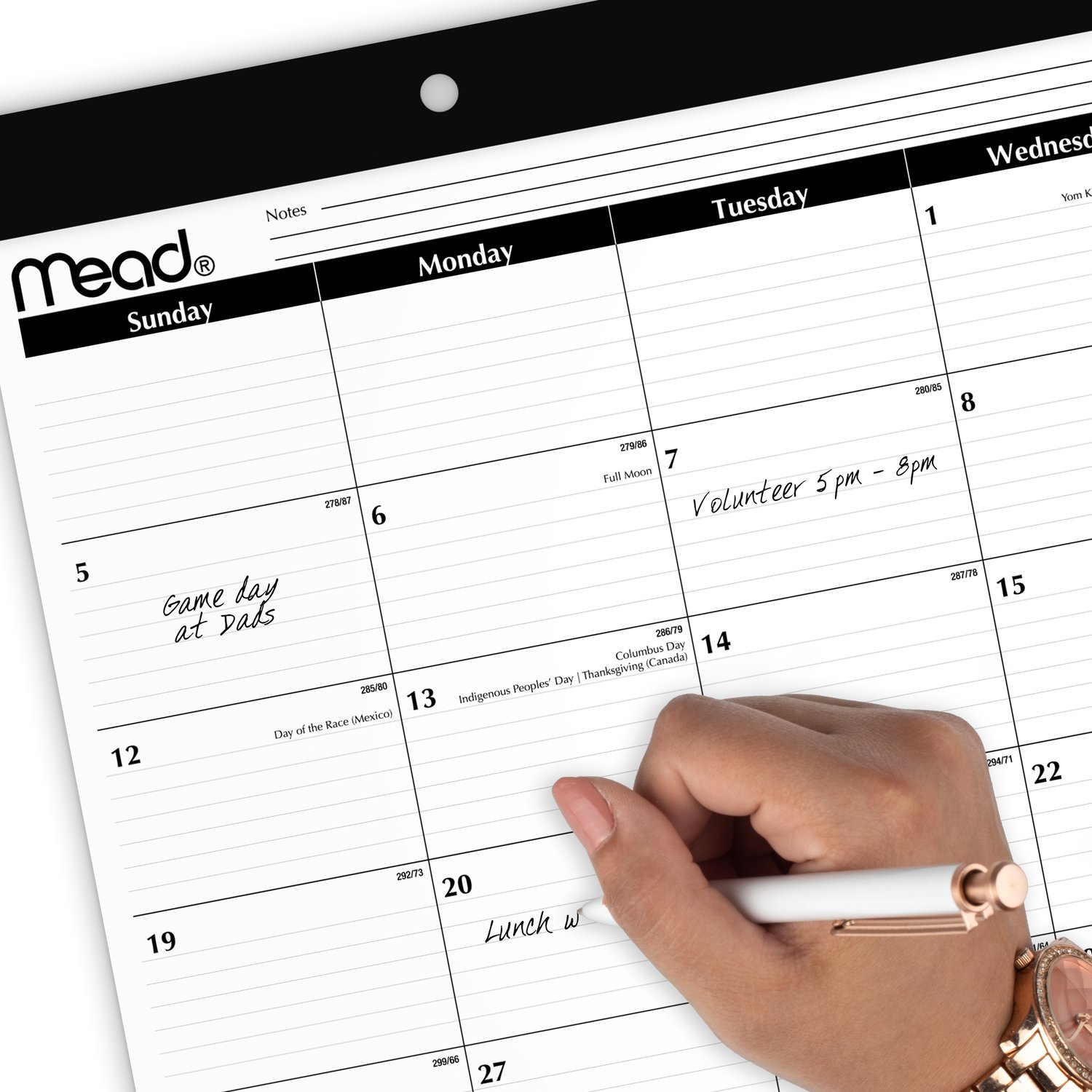 slide 8 of 8, Mead® Basic 2026 Monthly Desk Pad Calendar, Compact, 17 3/4" x 11", 11 in