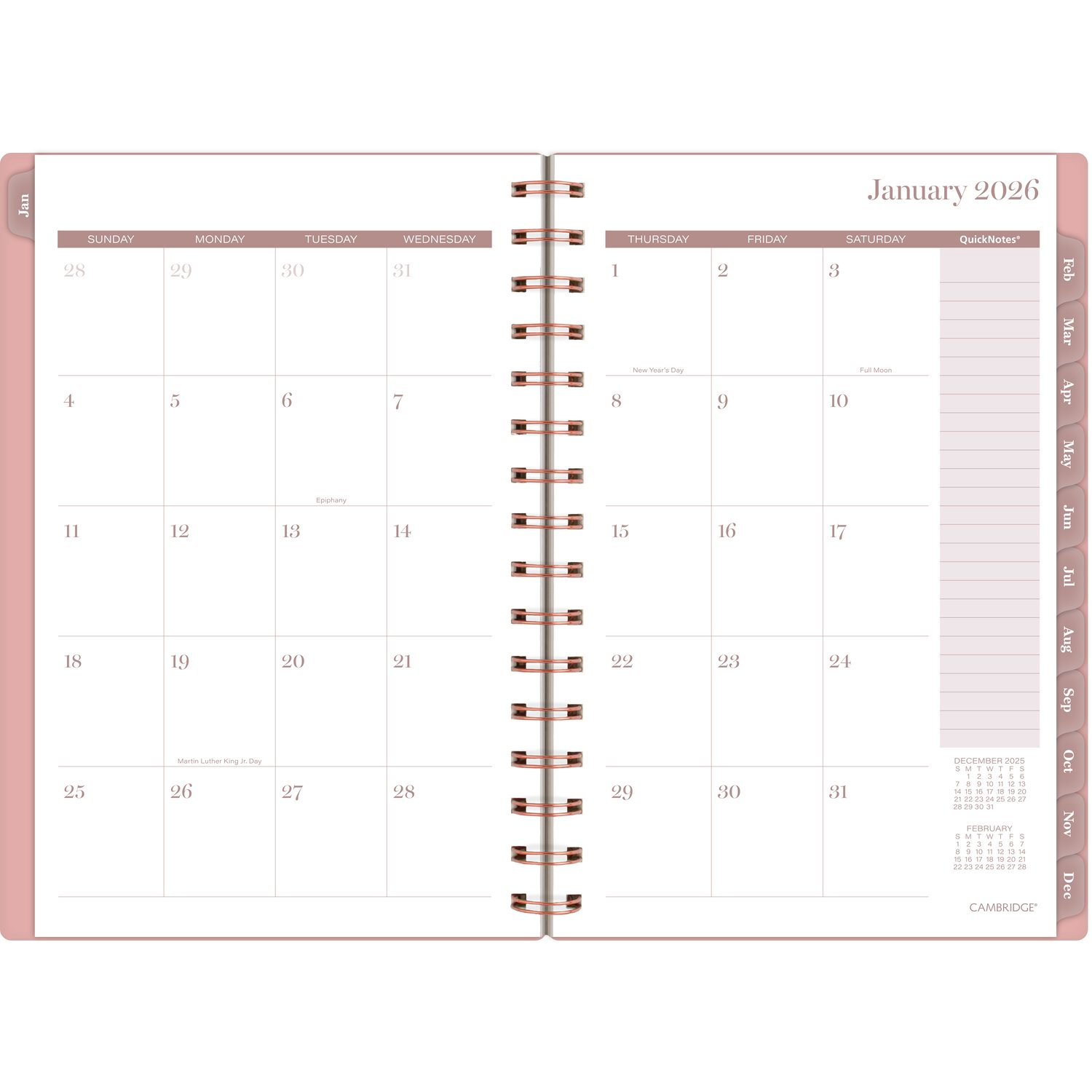 slide 3 of 8, Cambridge® Savannah 2026 Weekly Monthly Planner, Small, 5 1/2" x 8 1/2", 1 ct