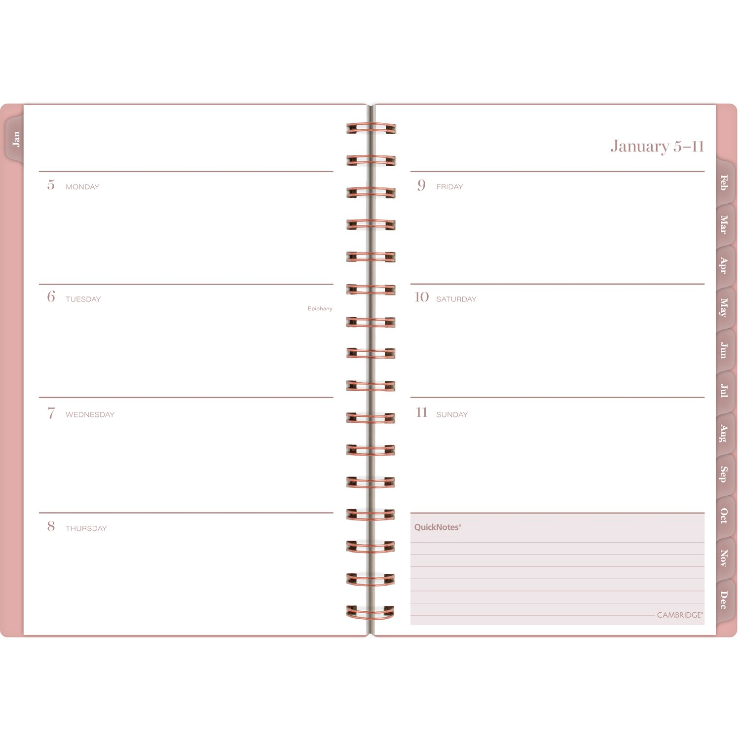 slide 6 of 8, Cambridge® Savannah 2026 Weekly Monthly Planner, Small, 5 1/2" x 8 1/2", 1 ct