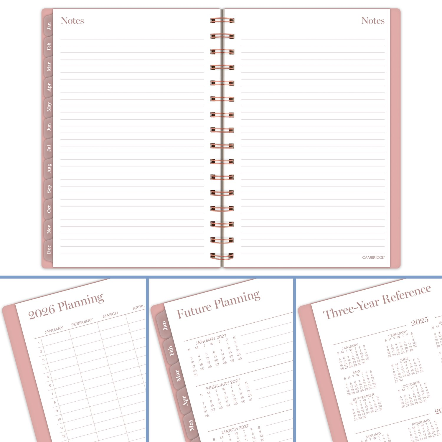 slide 8 of 8, Cambridge® Savannah 2026 Weekly Monthly Planner, Small, 5 1/2" x 8 1/2", 1 ct