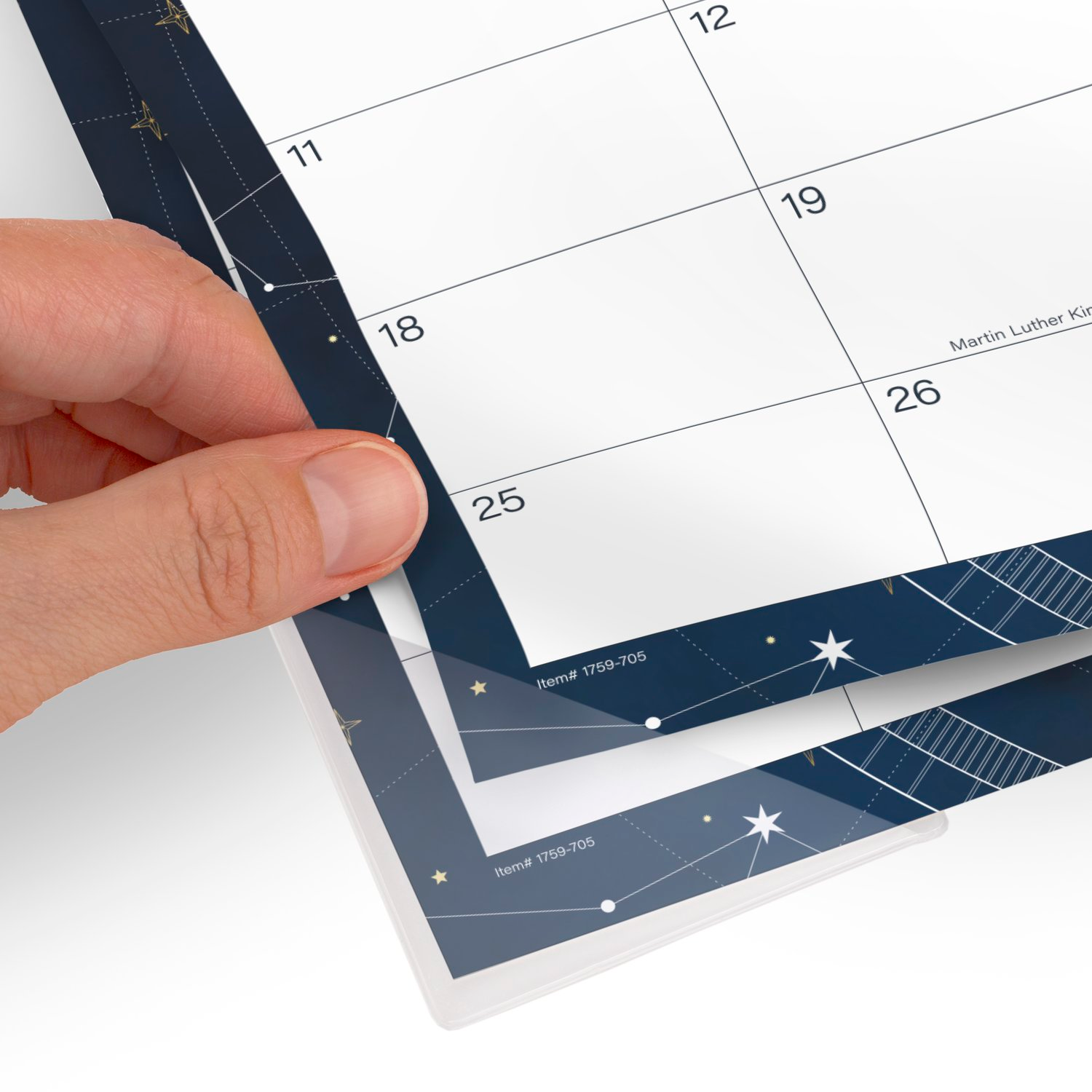 slide 5 of 8, Cambridge® Stargazer 2026 Monthly Desk Pad Calendar, Compact, 17 3/4" x 11", 11 in