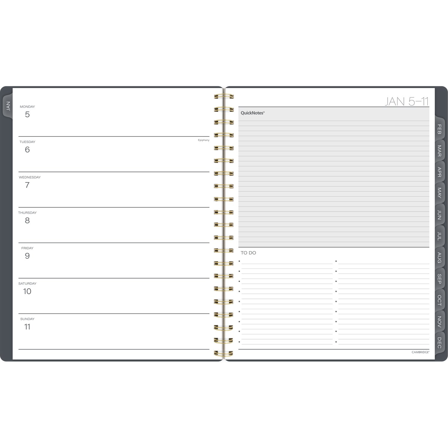 slide 6 of 8, Cambridge® Hera 2026 Weekly Monthly Planner, Large, 8 1/2" x 11", 11 in