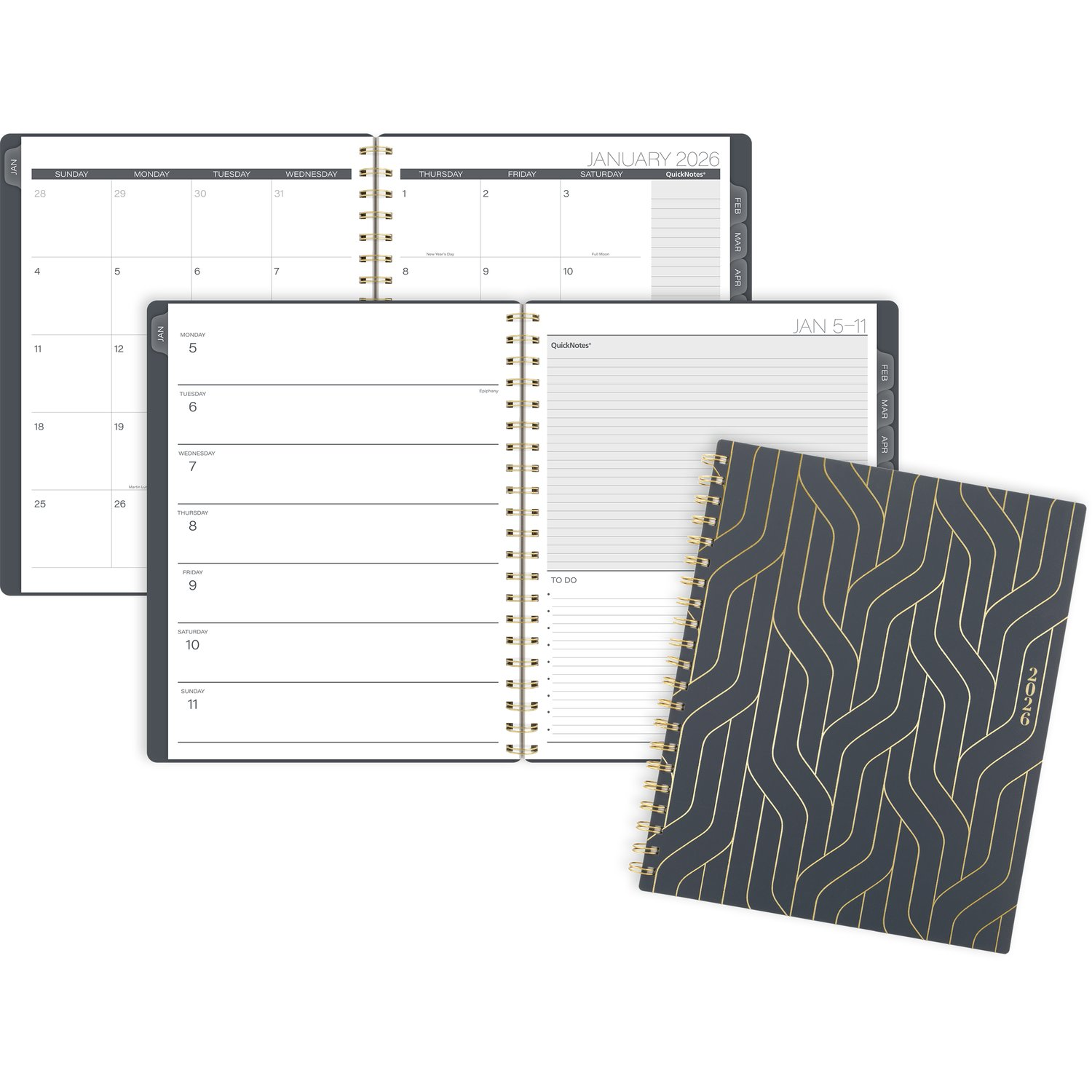 slide 7 of 8, Cambridge® Hera 2026 Weekly Monthly Planner, Large, 8 1/2" x 11", 11 in