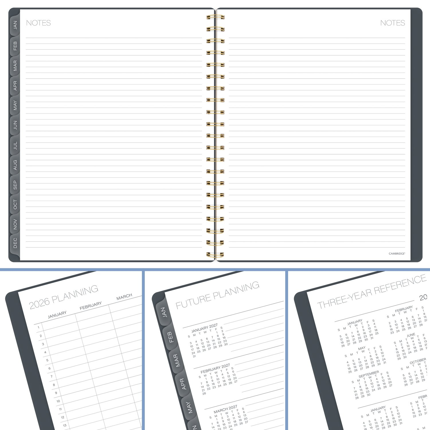 slide 8 of 8, Cambridge® Hera 2026 Weekly Monthly Planner, Large, 8 1/2" x 11", 11 in