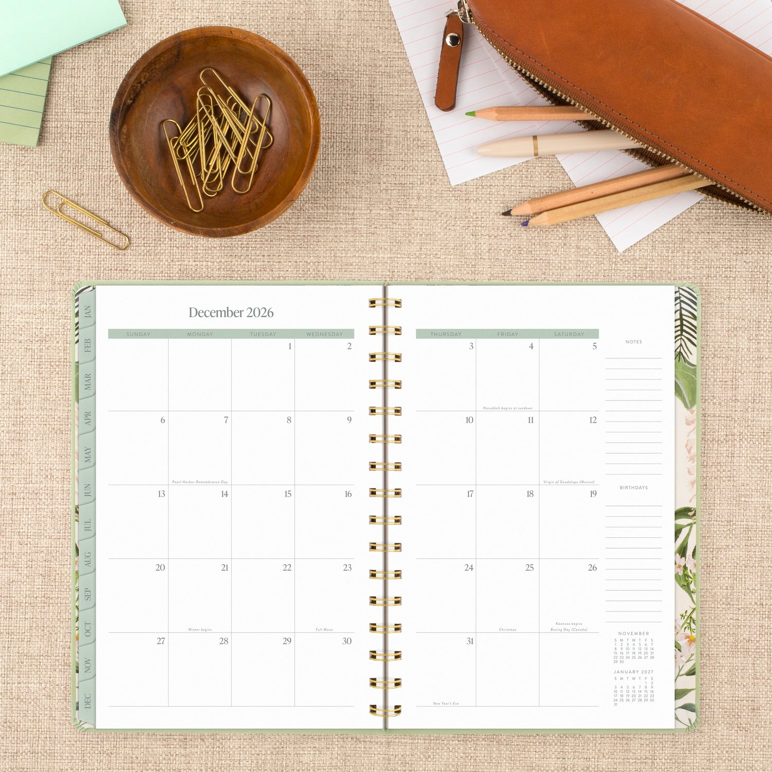 slide 4 of 8, Pen+Pillar for Cambridge® 2026 Weekly Monthly Planner, Garden Rose, Small, 5 1/2" x 8 1/2", 1 ct