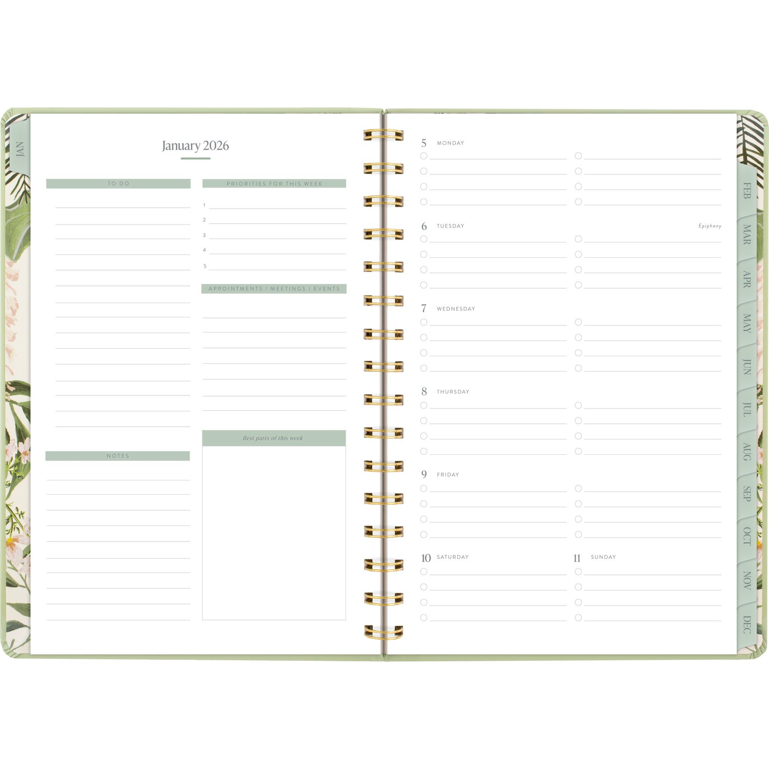 slide 6 of 8, Pen+Pillar for Cambridge® 2026 Weekly Monthly Planner, Garden Rose, Small, 5 1/2" x 8 1/2", 1 ct