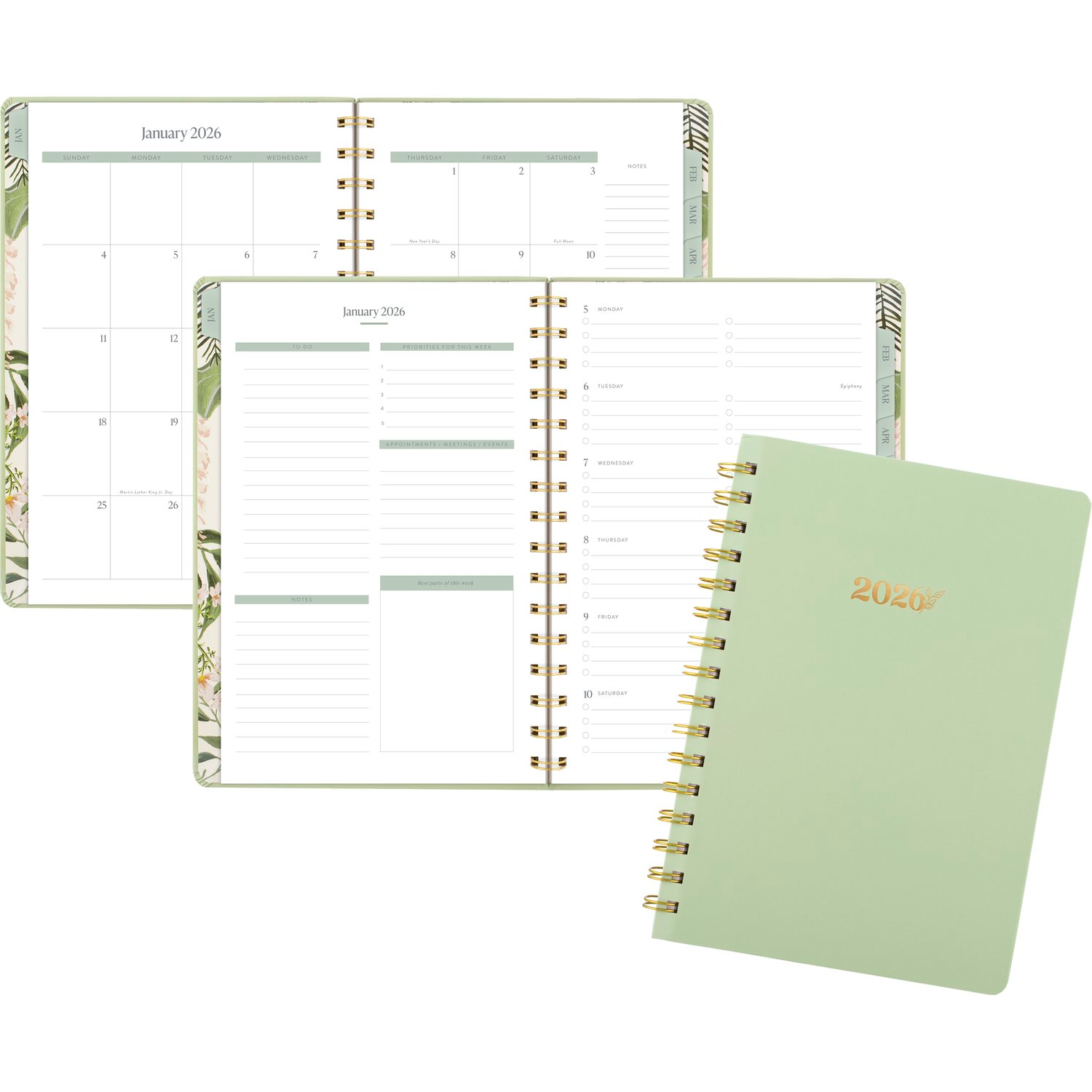 slide 7 of 8, Pen+Pillar for Cambridge® 2026 Weekly Monthly Planner, Garden Rose, Small, 5 1/2" x 8 1/2", 1 ct