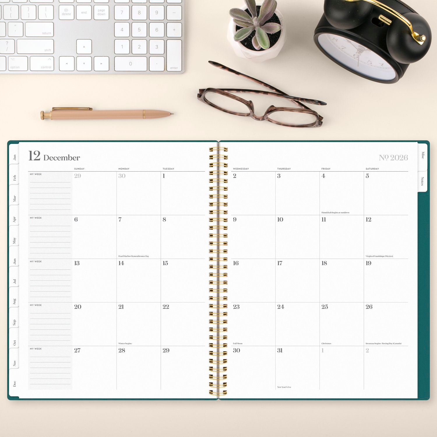slide 4 of 8, Cambridge® WorkStyle® Classic 2026 Weekly Monthly Planner, Transformative Teal, Large, 8 1/2" x 11", 11 in