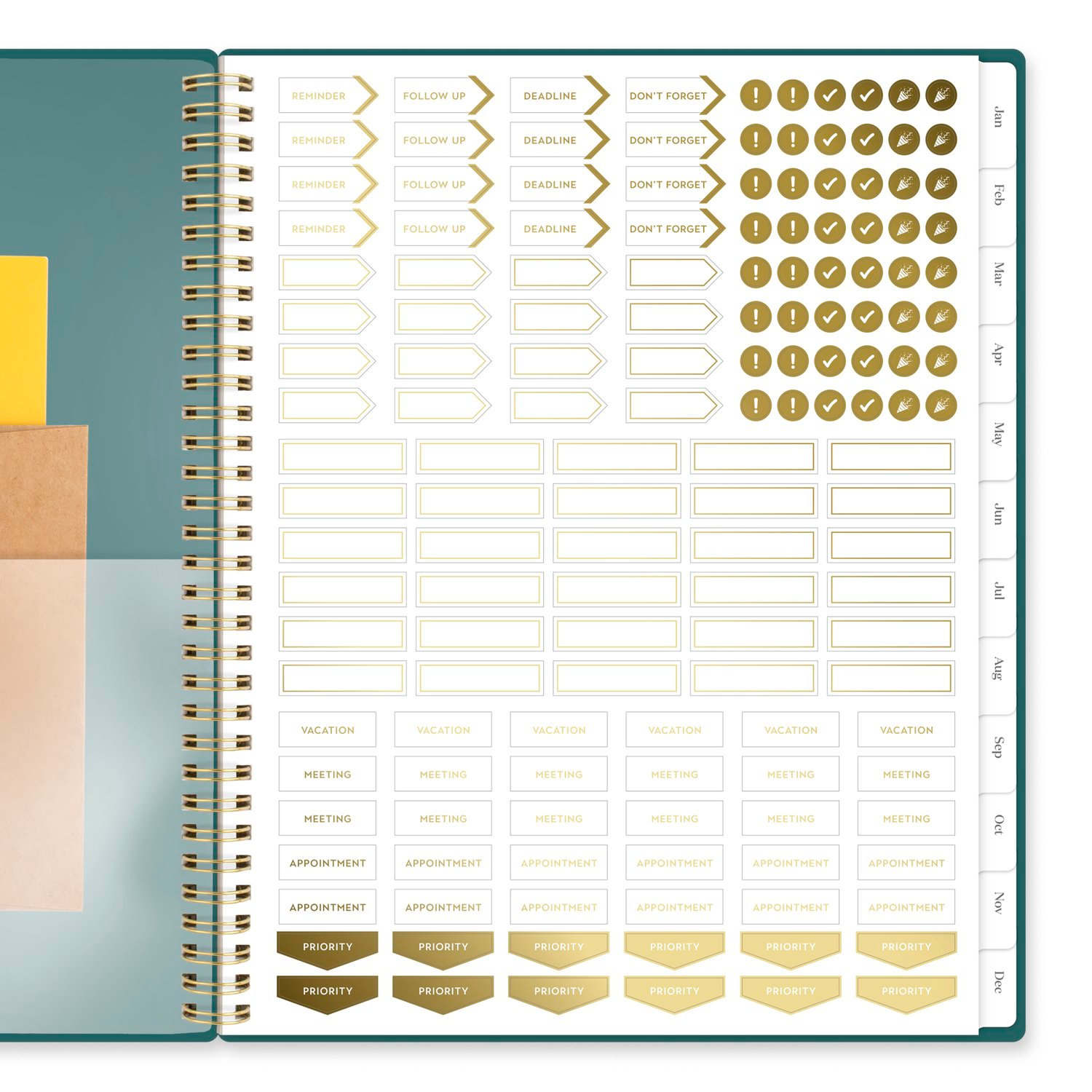 slide 5 of 8, Cambridge® WorkStyle® Classic 2026 Weekly Monthly Planner, Transformative Teal, Large, 8 1/2" x 11", 11 in