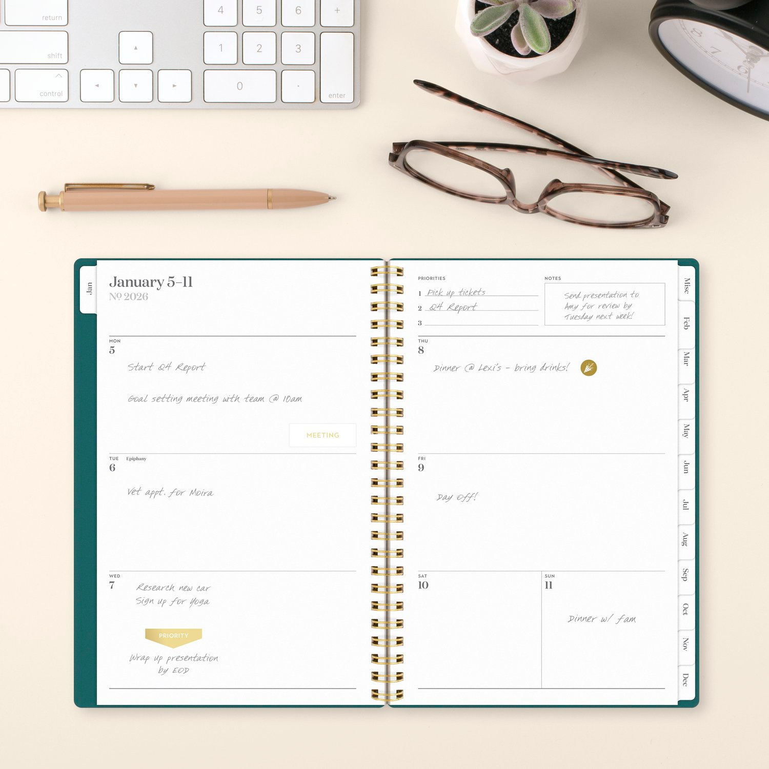slide 2 of 8, Cambridge® WorkStyle® Classic 2026 Weekly Monthly Planner, Transformative Teal, Small, 5 1/2"" x 8 1/2"", 1 ct