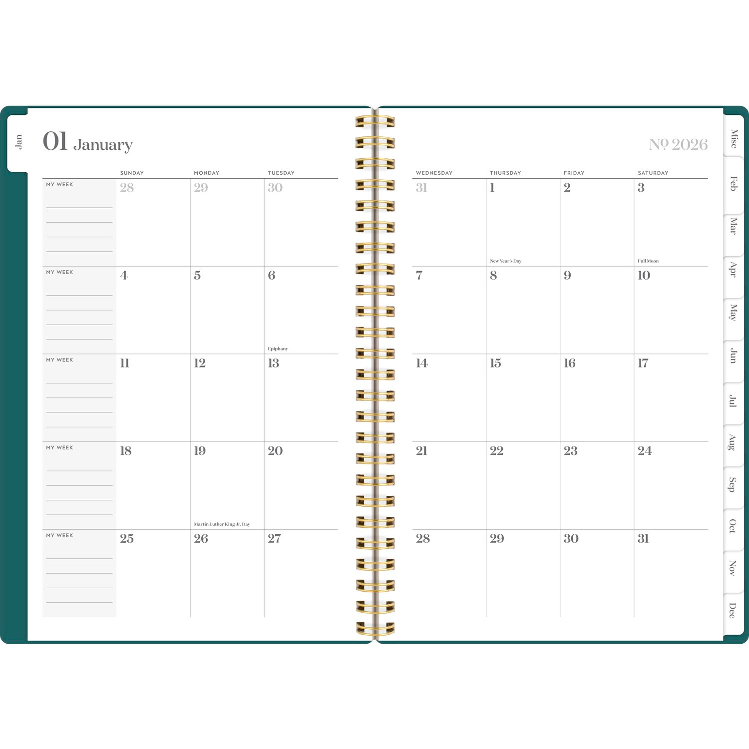 slide 3 of 8, Cambridge® WorkStyle® Classic 2026 Weekly Monthly Planner, Transformative Teal, Small, 5 1/2"" x 8 1/2"", 1 ct
