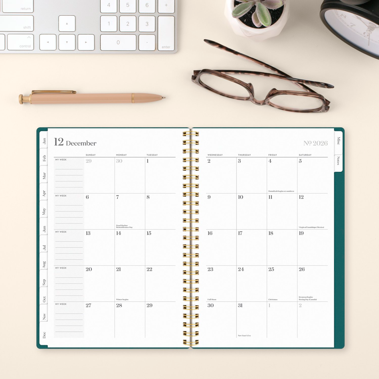 slide 4 of 8, Cambridge® WorkStyle® Classic 2026 Weekly Monthly Planner, Transformative Teal, Small, 5 1/2"" x 8 1/2"", 1 ct