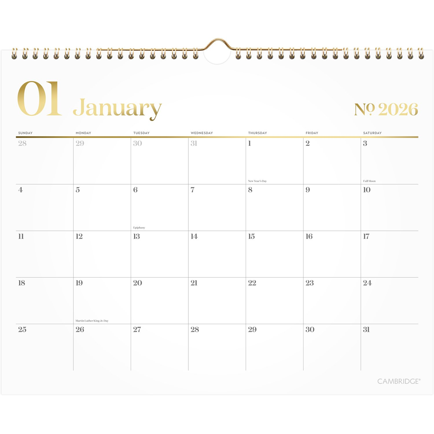 slide 6 of 8, Cambridge® WorkStyle® 2026 Monthly Wall Calendar, White, Medium, 15" x 12", 15 in