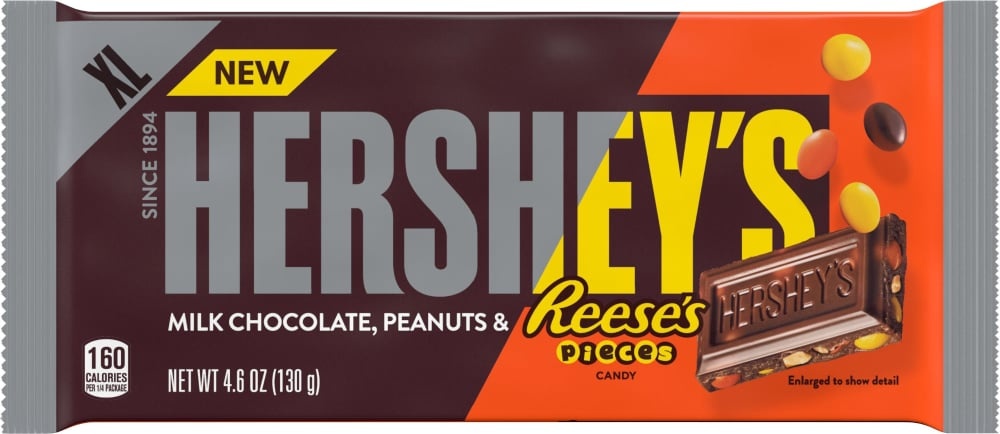 slide 1 of 1, Hershey's Milk Chocolate Reese's Pieces Candy Bar, 4.6 oz