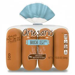 Artesano Brioche Hot Dog Buns, 8 ct / 13.55 oz