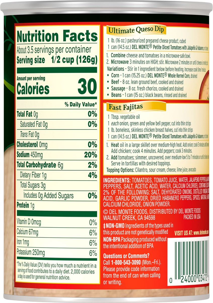 slide 6 of 7, Del Monte Tomato W/Jalapeno, 14.5 oz