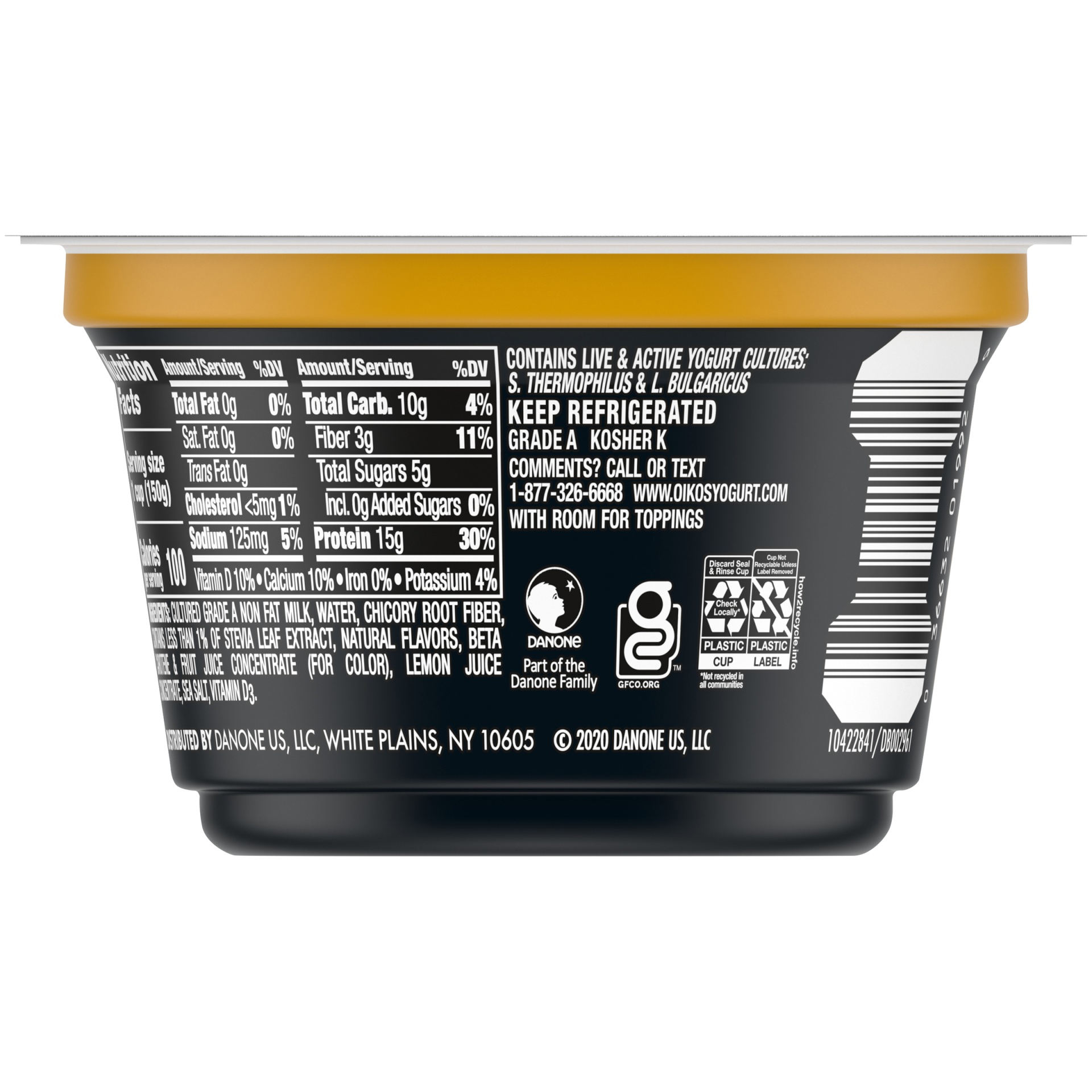 slide 4 of 7, Oikos Triple Zero Peanut Butter Banana Greek Yogurt, 5.3 oz