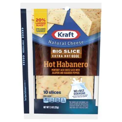 Kraft Big Slice Hot Habanero Natural Cheese Slices, 10 Slices