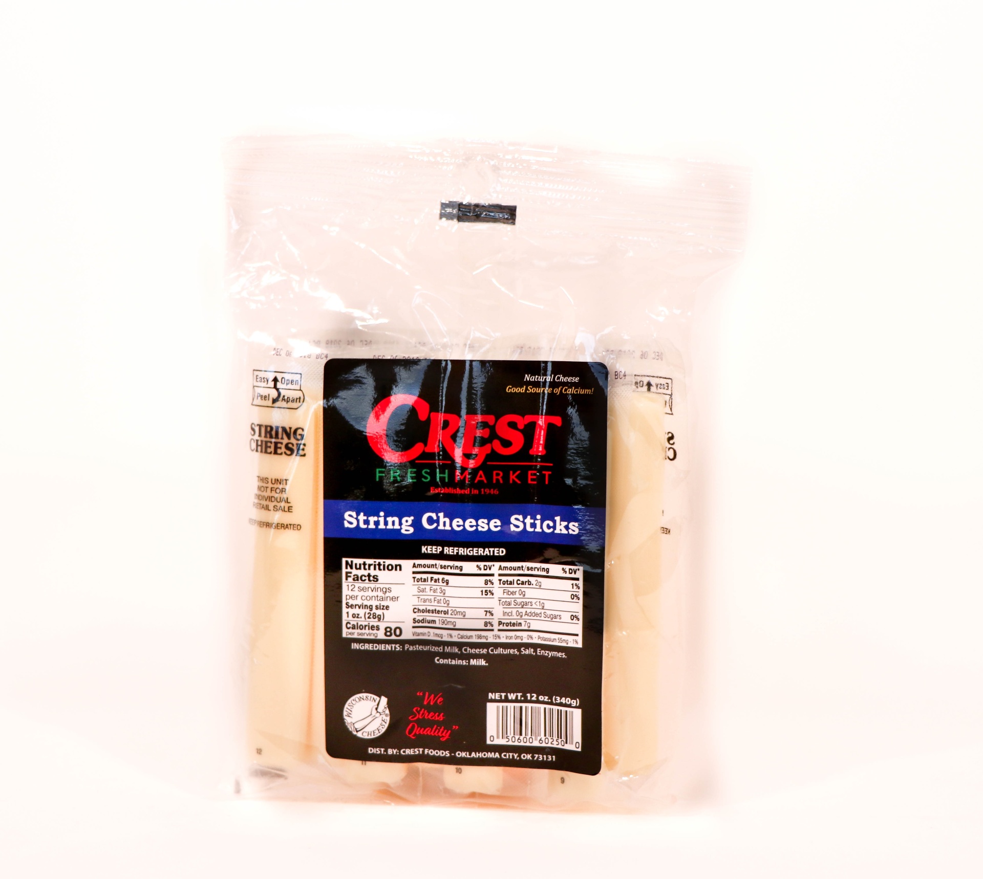 slide 1 of 1, Crest Foods String Cheese, 10 oz