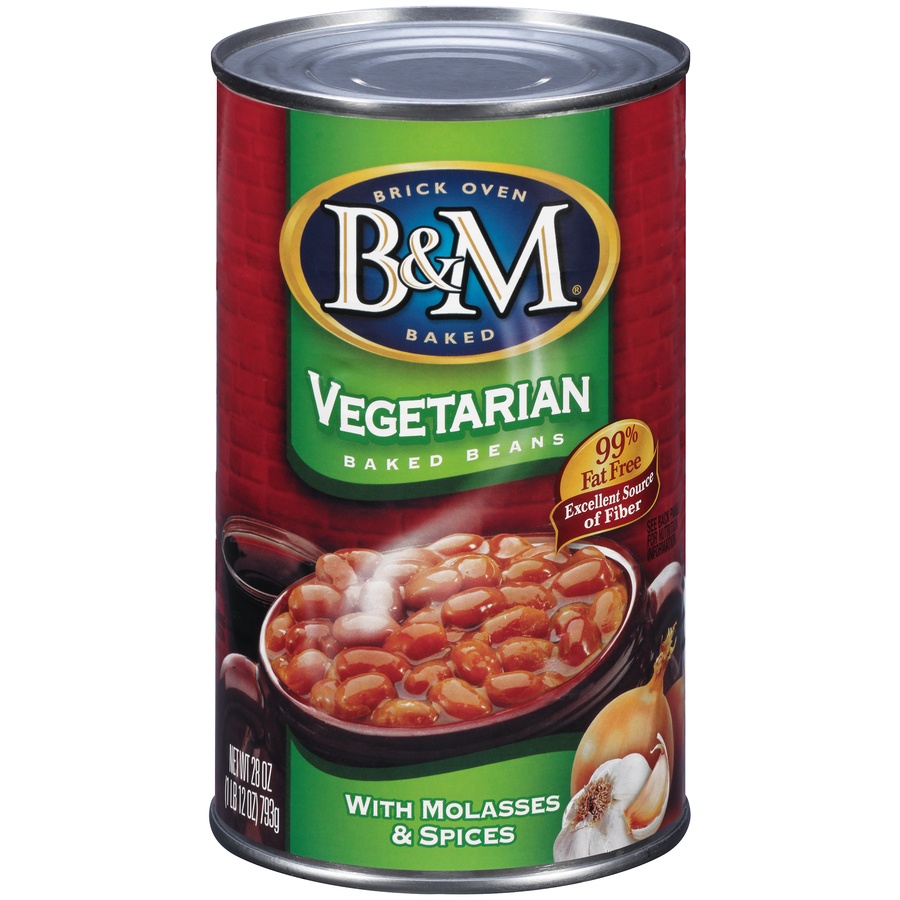slide 1 of 4, B & M Baked Beans Vegetarian, 28 oz