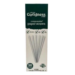 True Goodness Compostable Paper Straws, 50 Ct