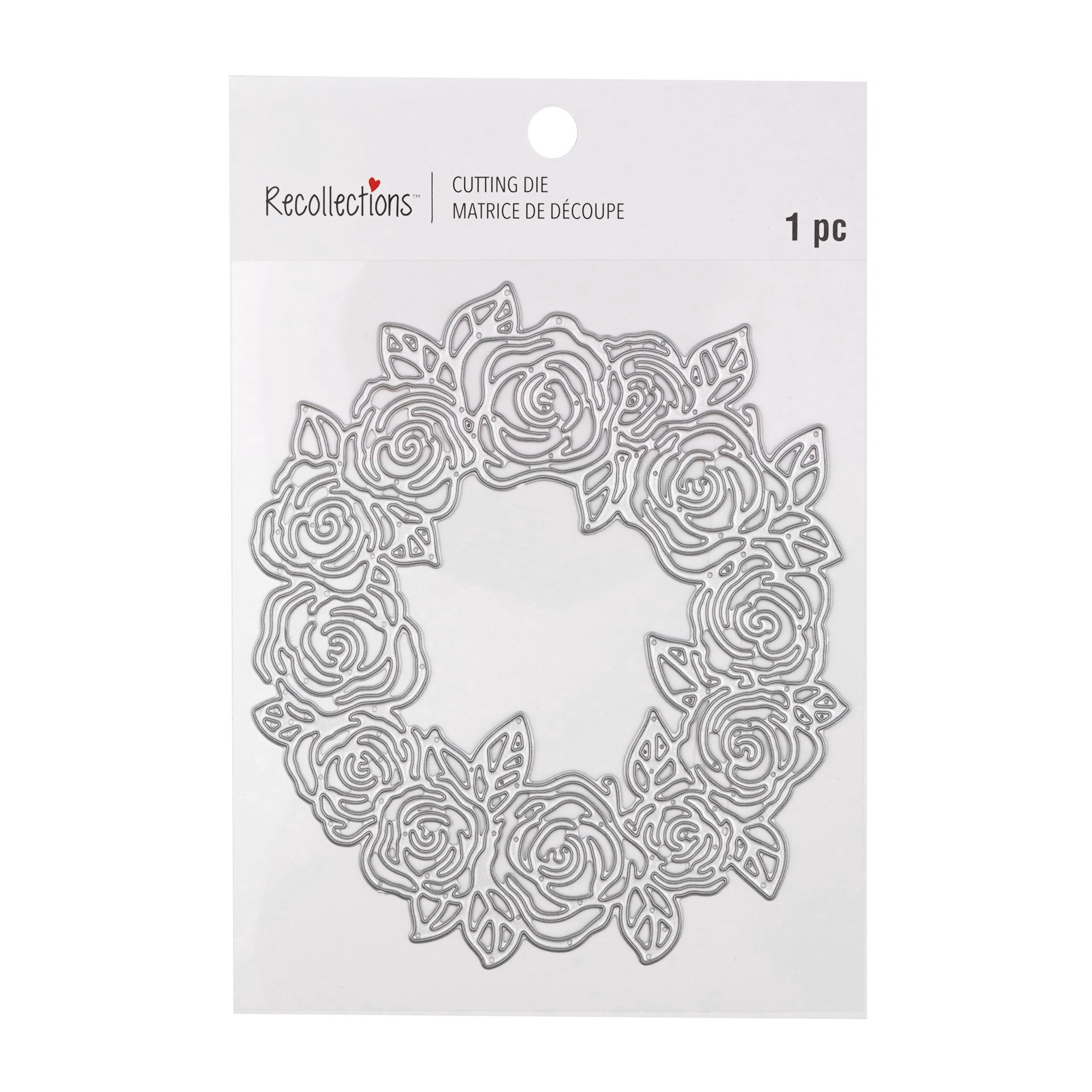 slide 2 of 3, Rose Wreath Cutting Die By Recollections, 4 in x 6 in
