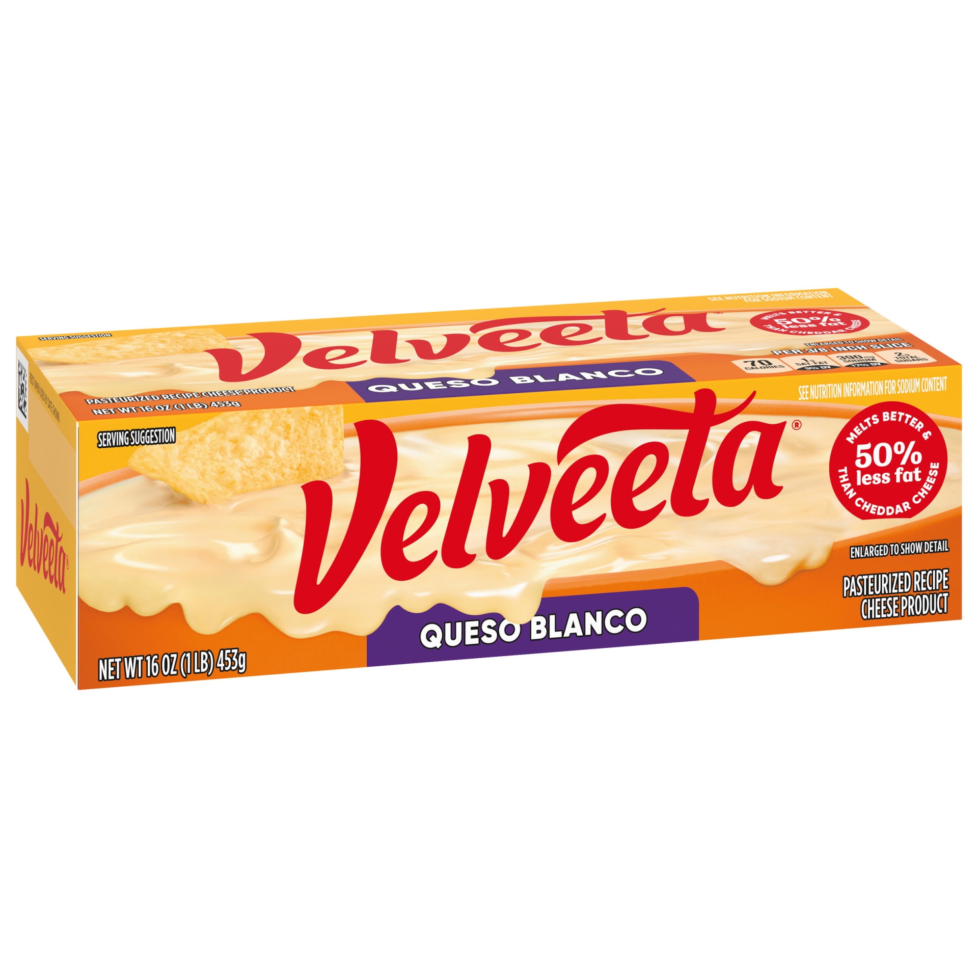 slide 6 of 7, Velveeta Queso Blanco Cheese Block, 16 oz