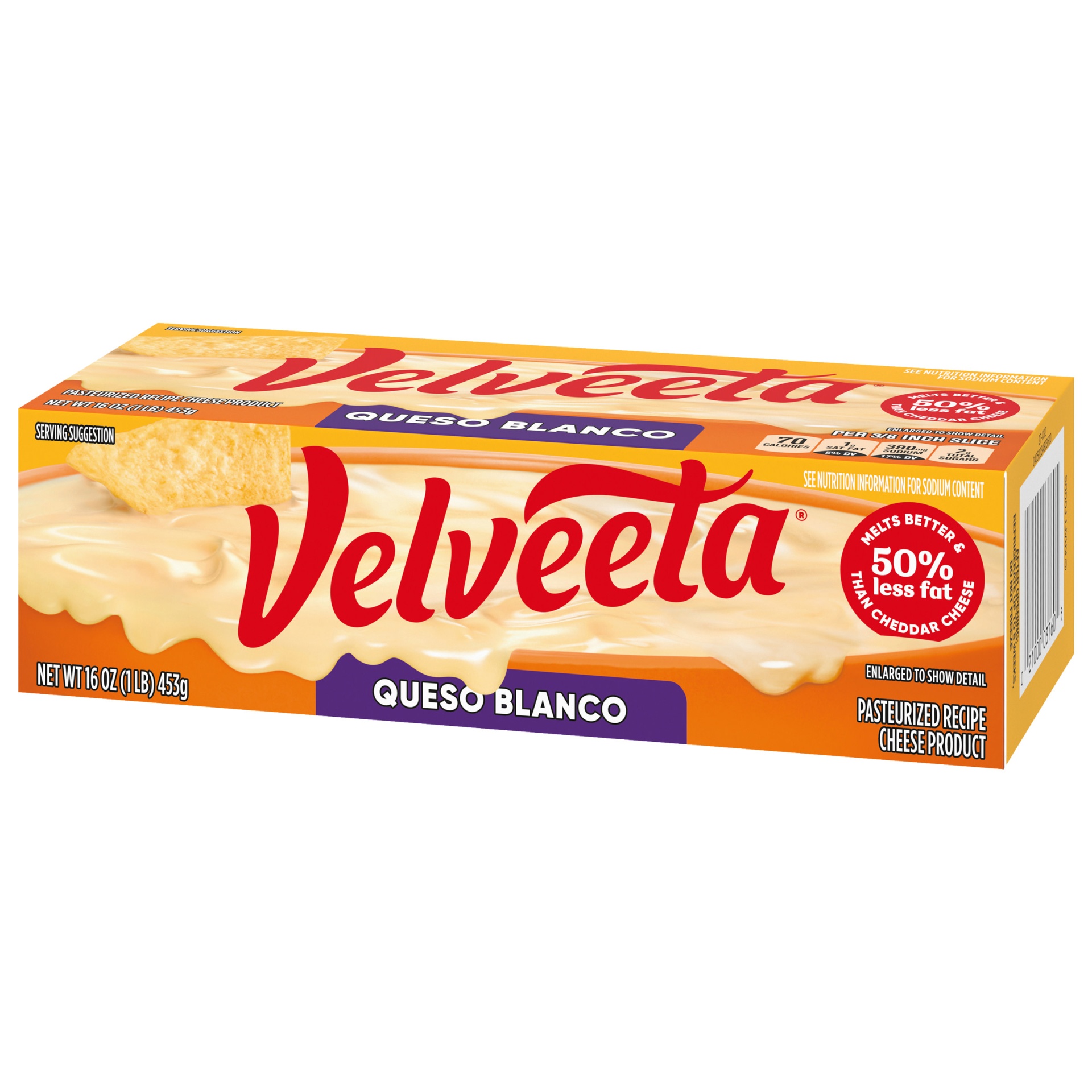 slide 7 of 7, Velveeta Queso Blanco Cheese Block, 16 oz