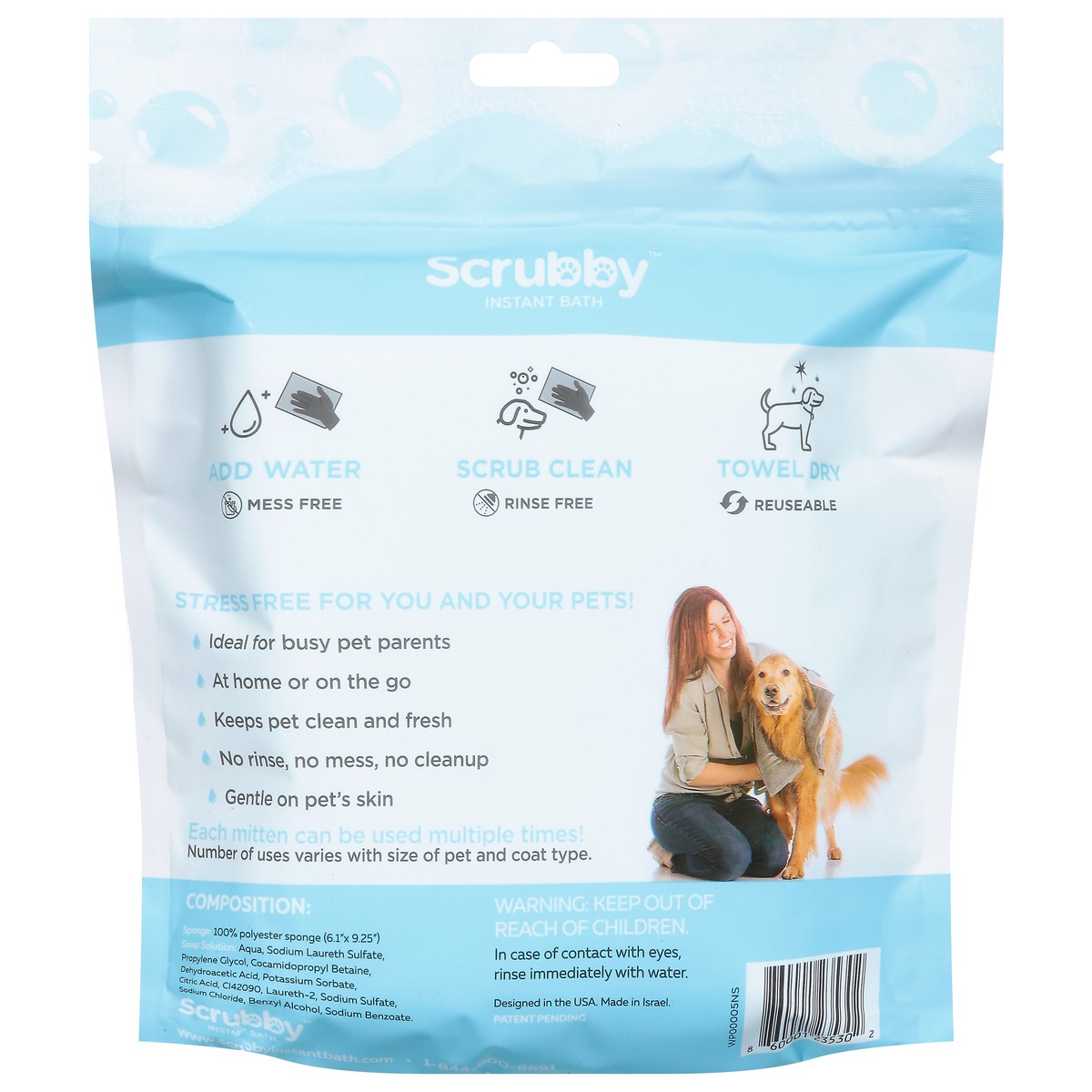 slide 7 of 13, Scrubby Instant Bath Rinse Free Shampoo Mittens 5 ea, 5 ct