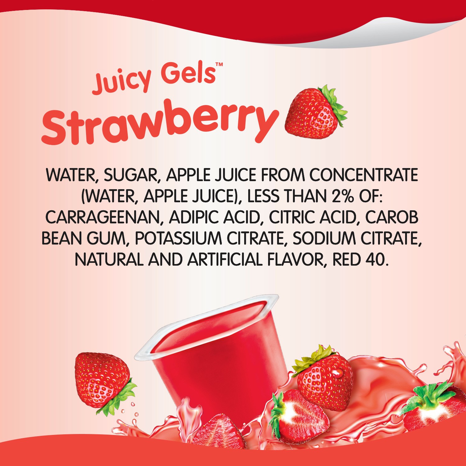 slide 4 of 5, Snack Pack Strawberry Flavored Juicy Gels, Super Size, 6 Count Snack Cups, 