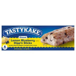 Tastykake Glazed Lemon Blueberry Flavored Dipp''n Sticks, Lemon Blueberry Donut Sticks, 10 oz, 6 Ct