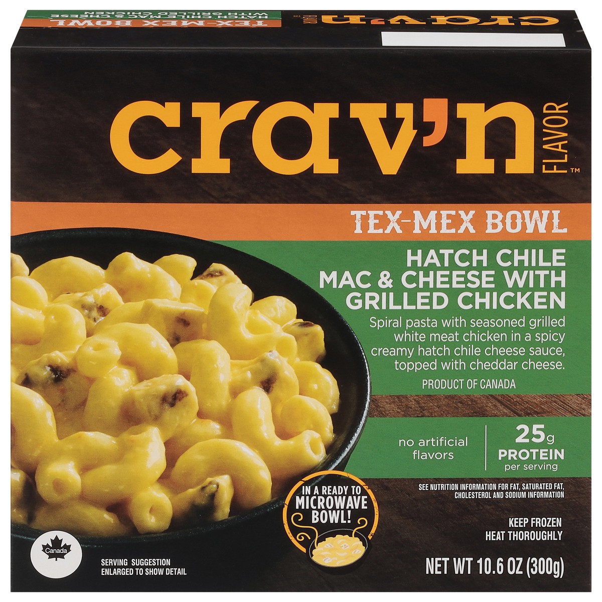 slide 1 of 1, Crav'n Flavor Tex-Mex Bowl Hatch Chili Mac & Cheese With Grilled Chicken, 10.6 oz