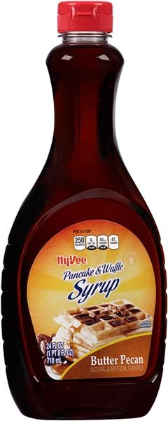 slide 1 of 1, Hy-vee Butter Pecan Flavored Pancake & Waffle Syrup, 24 fl oz
