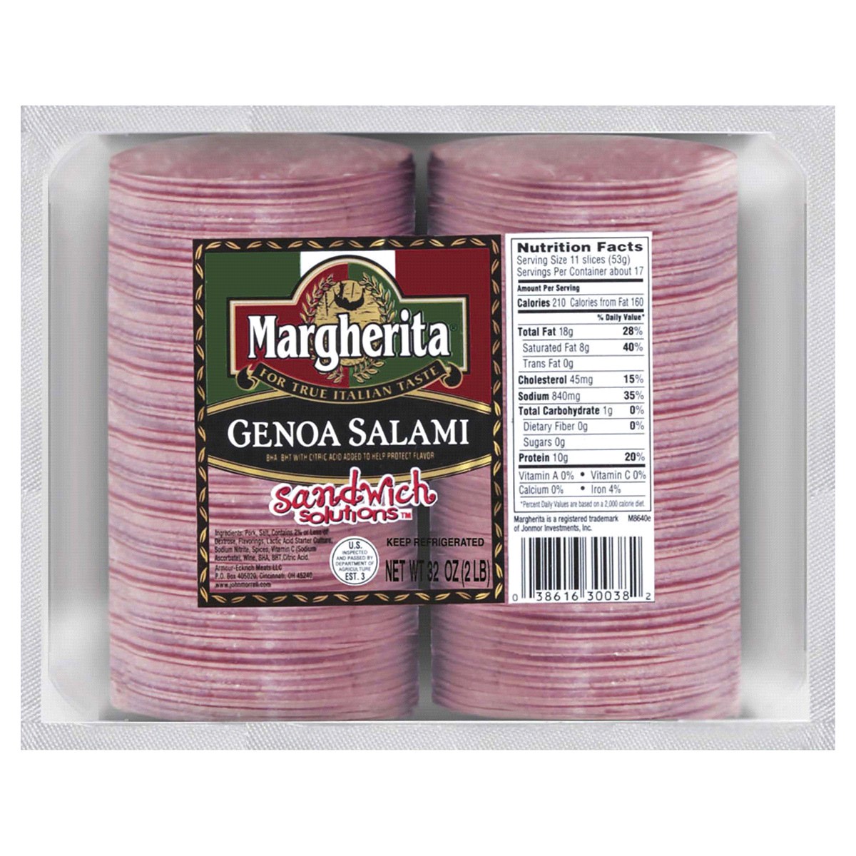 slide 1 of 1, Margherita Pre-sliced Genoa Salami 32 oz, 32 oz