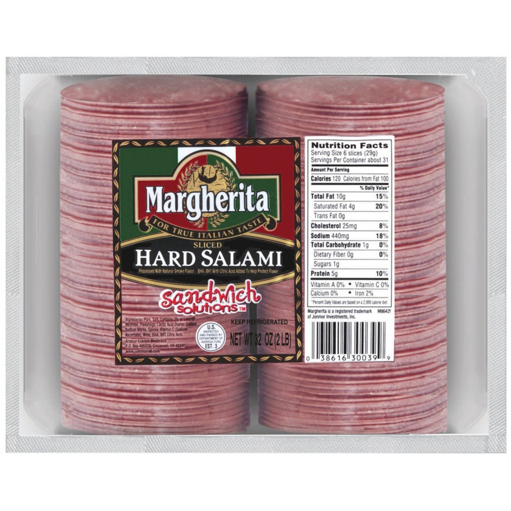 slide 2 of 2, Margherita Hard Salami Pre Sliced, 32 oz, 32 oz