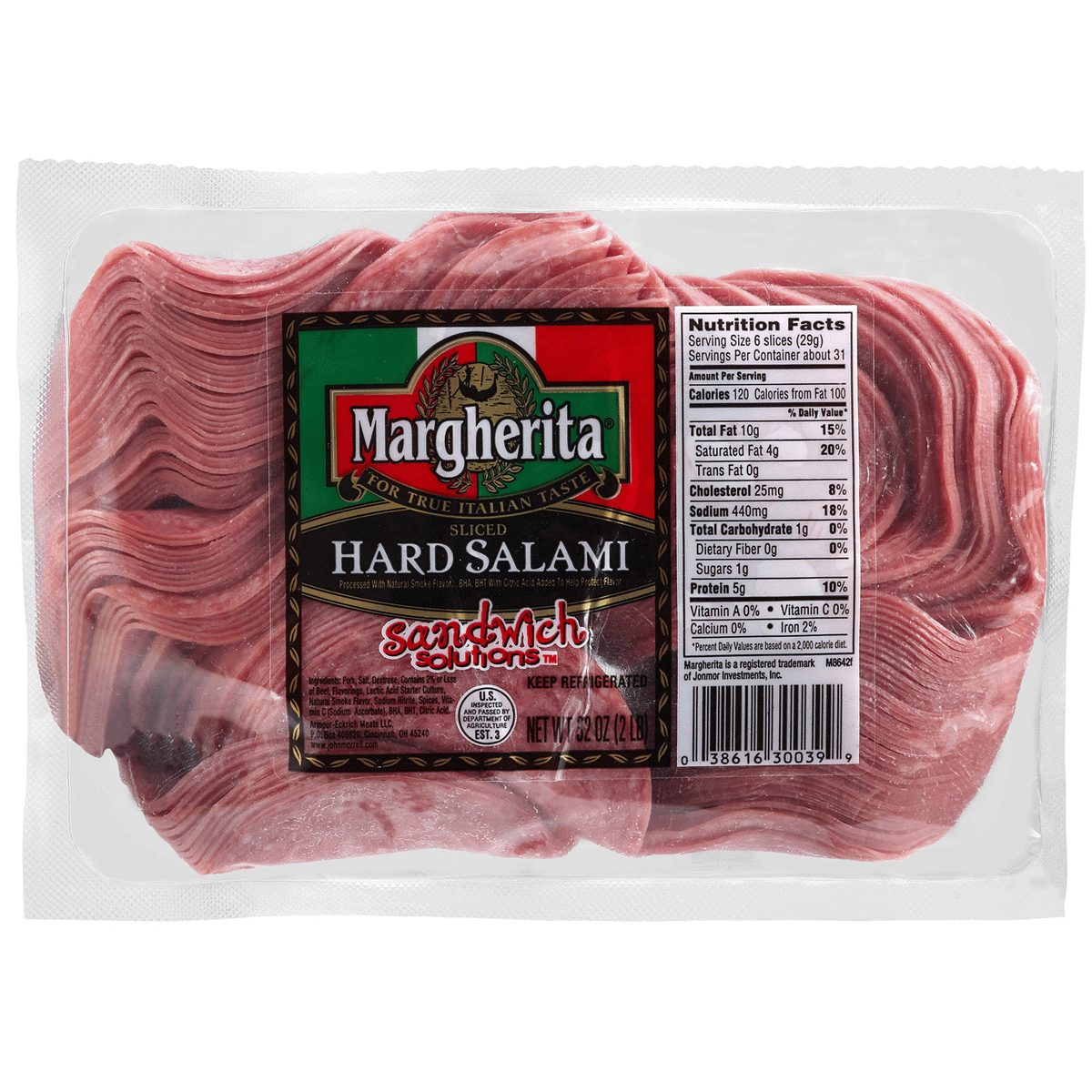 slide 1 of 2, Margherita Hard Salami Pre Sliced, 32 oz, 32 oz