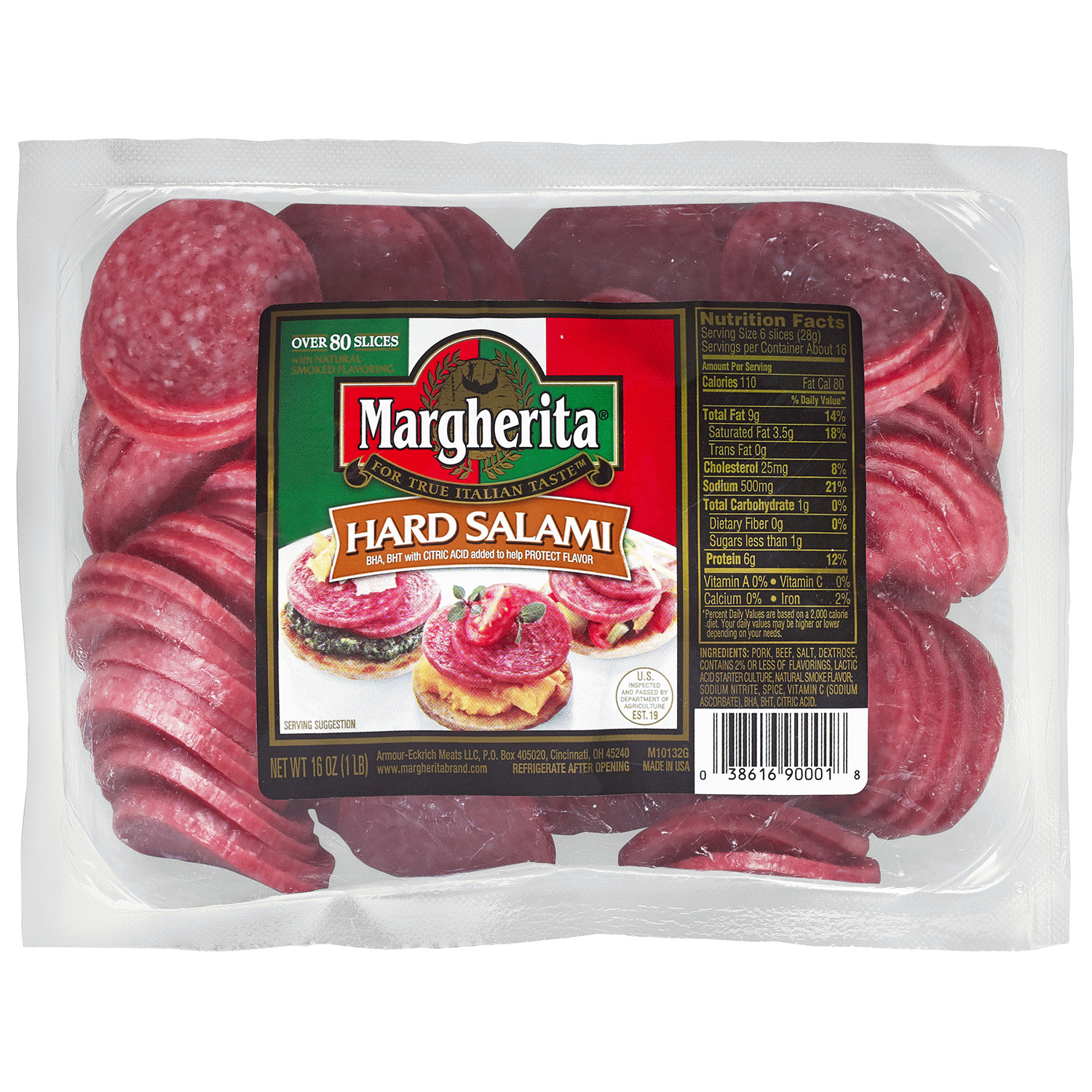 slide 1 of 1, Margherita Hard Salami 16 oz, 16 oz