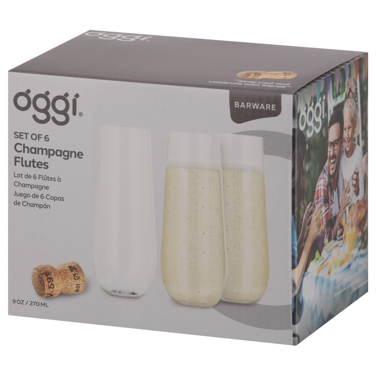 slide 9 of 11, Oggi 9 Ounce Champagne Flutes 6 Champagne Flutes, 1 ct