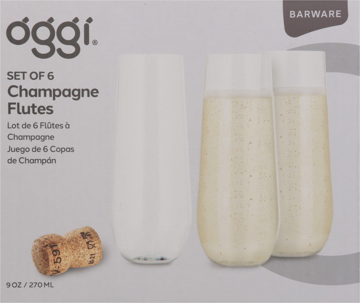 slide 4 of 11, Oggi 9 Ounce Champagne Flutes 6 Champagne Flutes, 1 ct