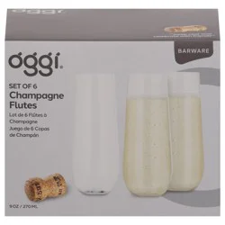 Oggi 9 Ounce Champagne Flutes 6 Champagne Flutes