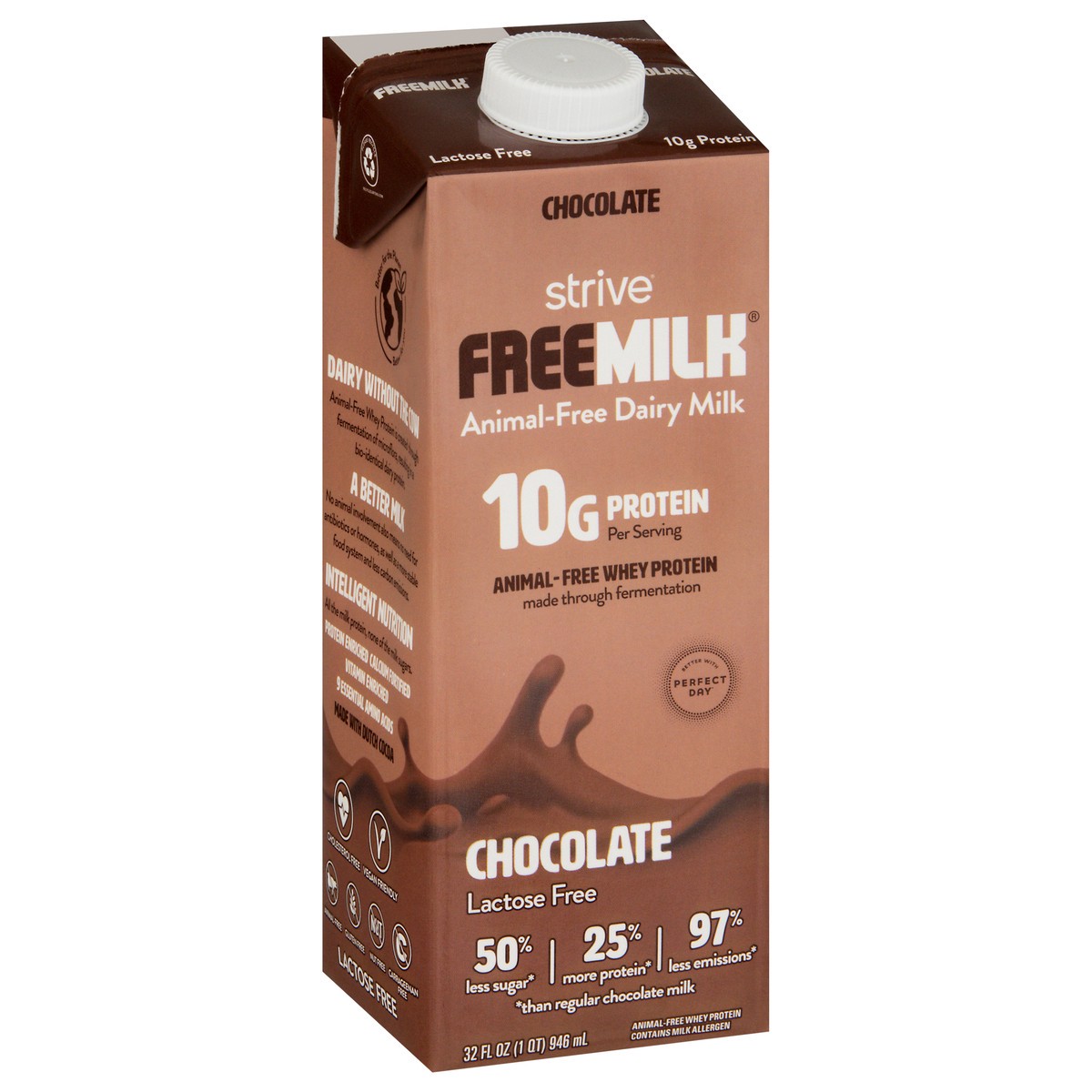 slide 2 of 13, Strive Freemilk Animal-Free Chocolate Milk 32 fl oz, 32 oz