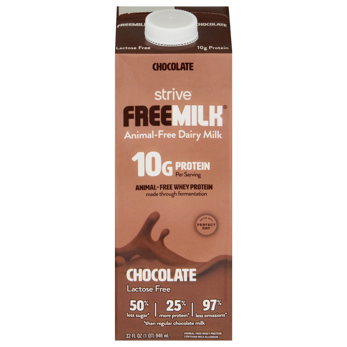 slide 9 of 13, Strive Freemilk Animal-Free Chocolate Milk 32 fl oz, 32 oz