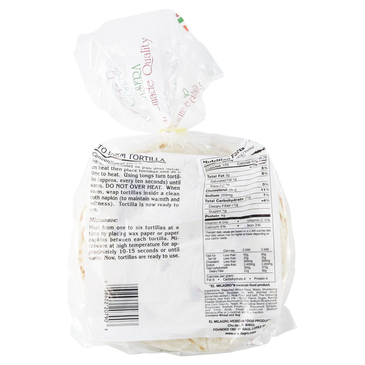 slide 2 of 2, El Milagro Homemade Quality Flour Tortillas, 1 lb
